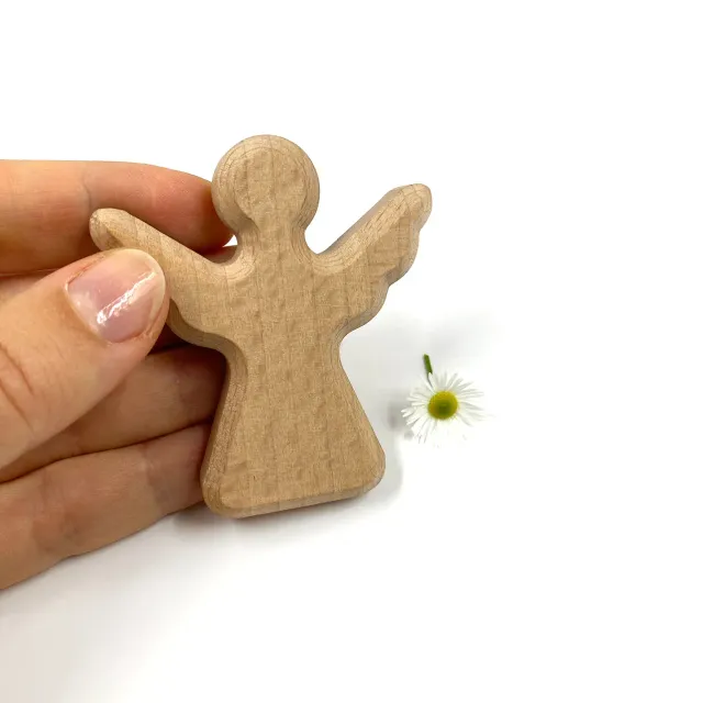 Scheichelbauer Kleiner Engel Handschmeichler Holzengel 6,5 cm natur