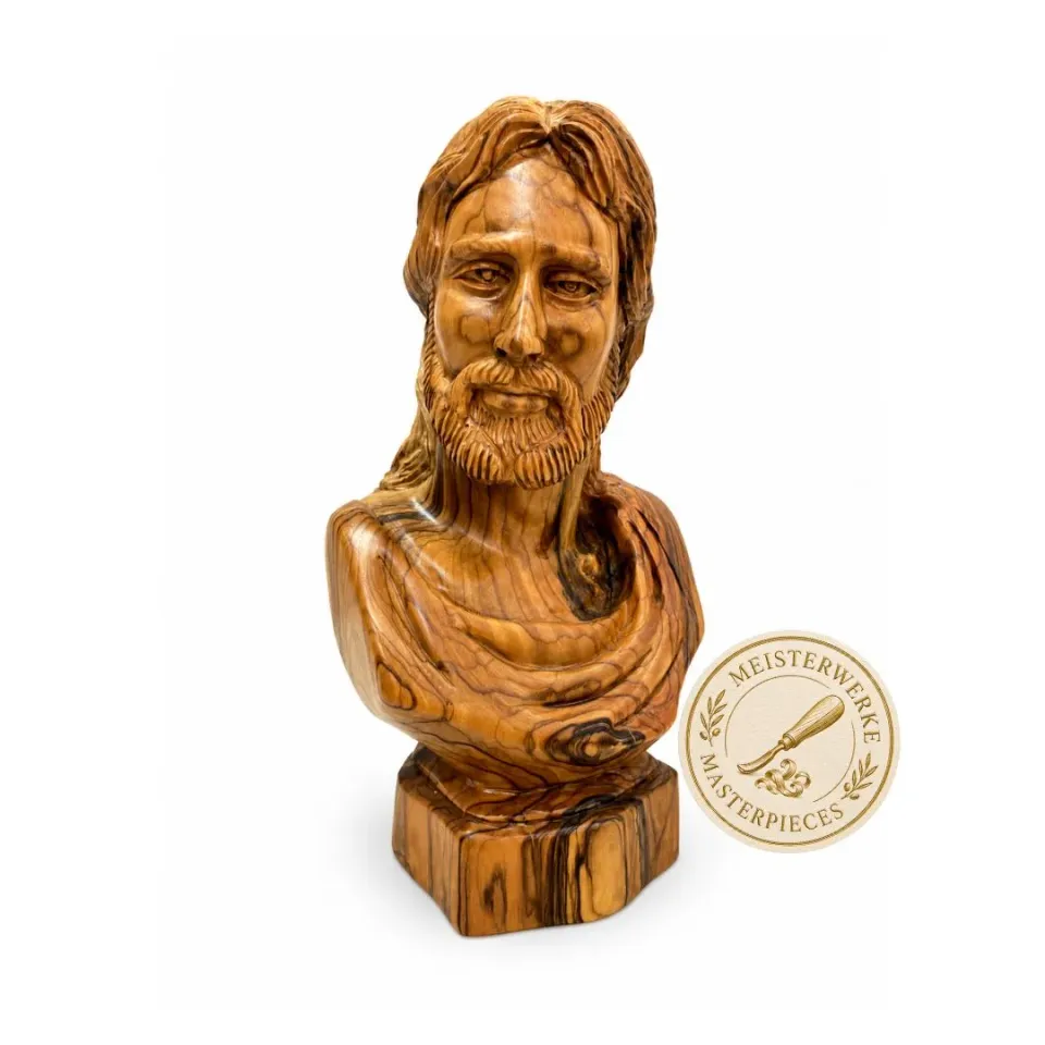 Kassis Jesus Christus Portrait Büste Olivenholz Skulptur