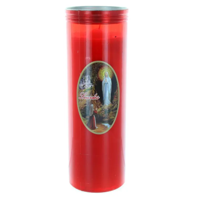 Palais du Rosaire Lourdes Votivkerze rot groß 24 cm