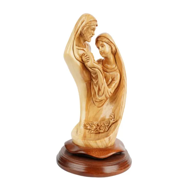 Kassis Geschenkartikel Heilige Familie mit Jesuskind Skulptur Olivenholz 28 cm