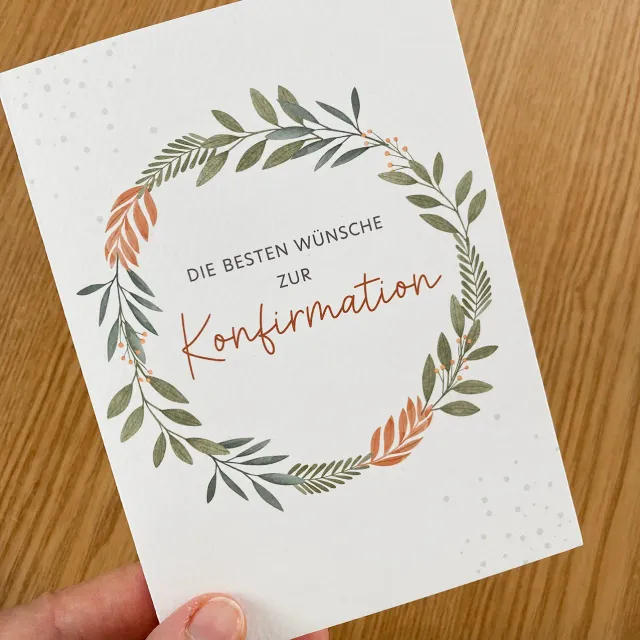 Rosenkranz-shop Konfirmation Glückwunschkarte Zweige A6