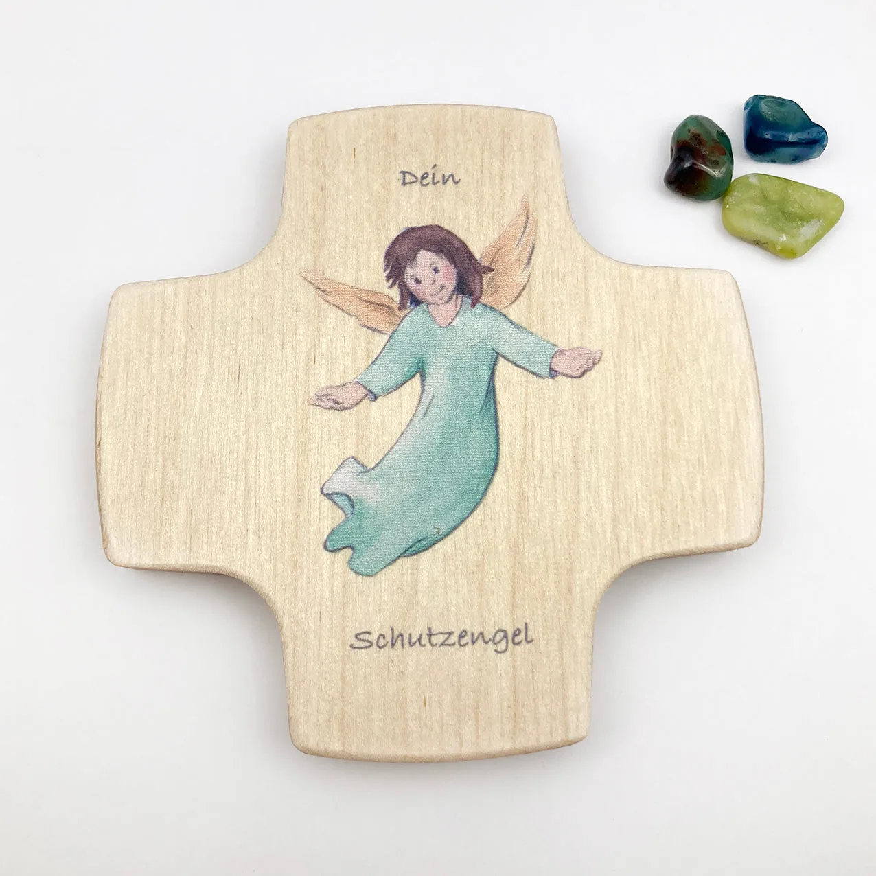 Rosenkranz-shop Dein Schutzengel Kinderkreuz Holz 9 cm