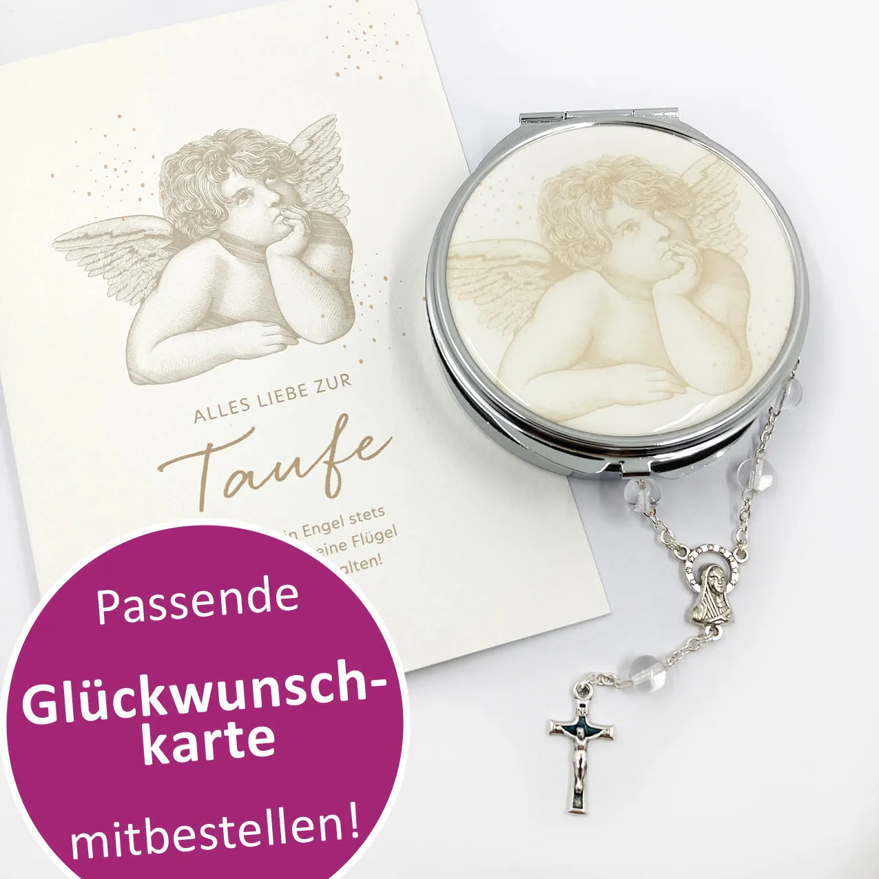 Rosenkränze Scheichelbauer Engel Glückwunschkarte Taufe DIN A6