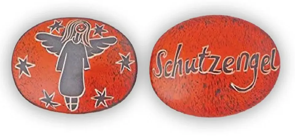 KVN Schutzengel Handschmeichler Speckstein orange 4x5cm