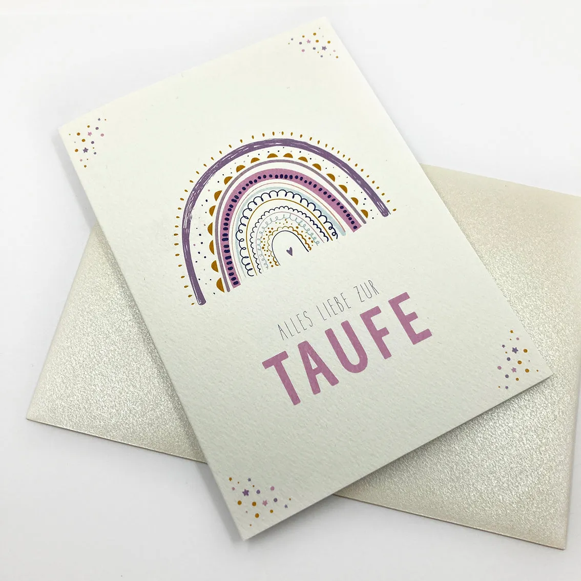 Rosenkranz-Shop Regenbogen Glückwunschkarte Taufe