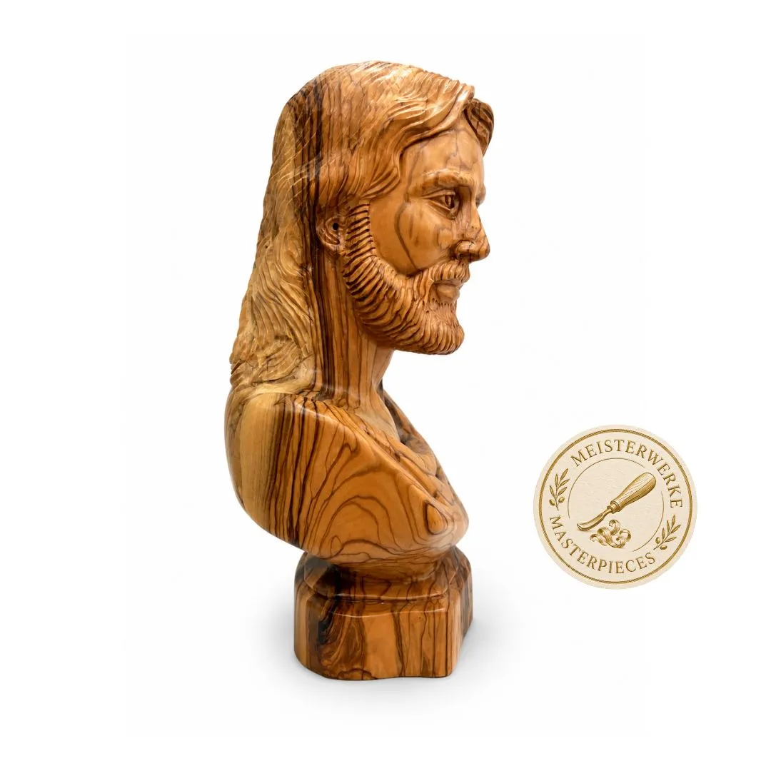 Kassis Jesus Christus Portrait Büste Olivenholz Skulptur