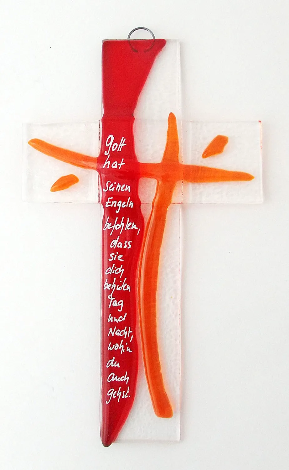 KVN Glaskreuz 20 x 12 cm mit Text handgefertigt