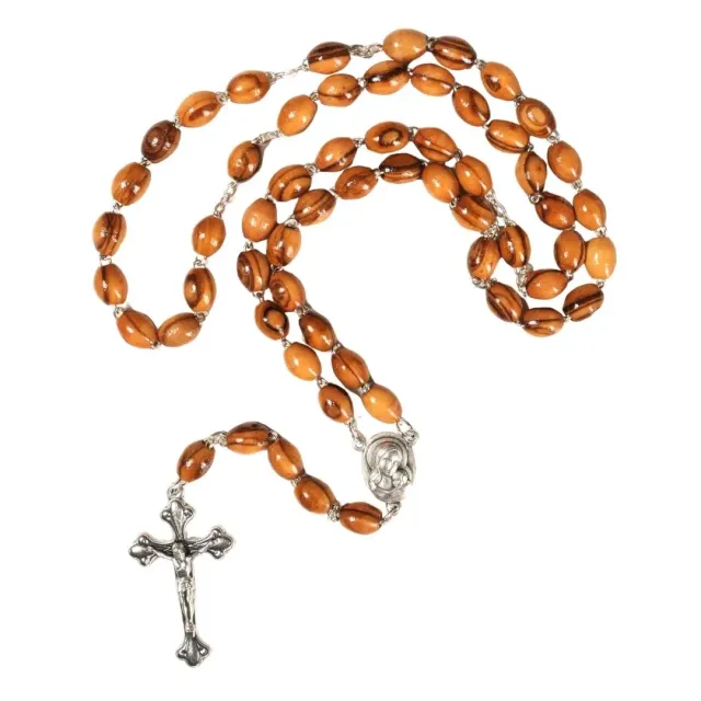 Kassis Geschenkartikel Rosenkranz ovale Perlen Gebetskette Olivenholz