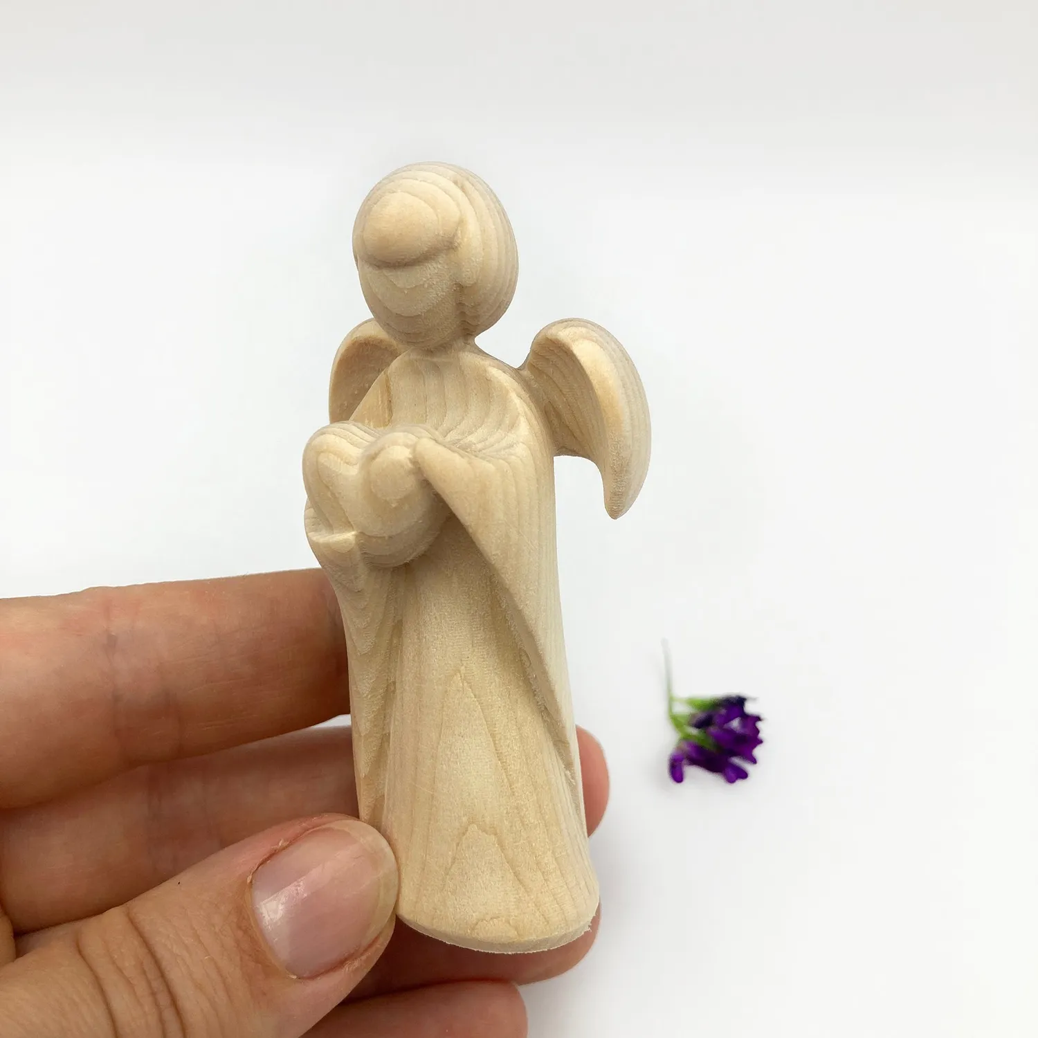 Scheichelbauer Schutzengel Herz Holzengel Zirbenholz 7,5 cm