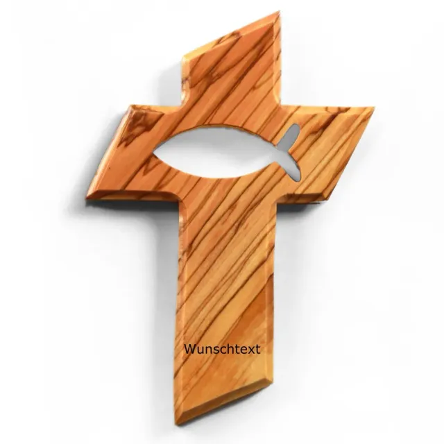 Kassis Geschenkartikel Kreuz Olivenholz 13x9 cm Taufe