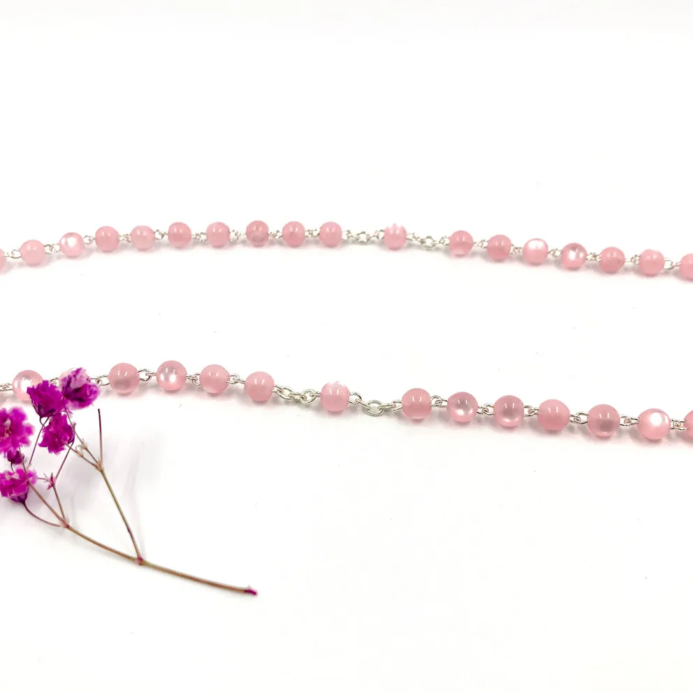 Scheichelbauer Rosenkranz rosa Glasperlen marmoriert 42 cm