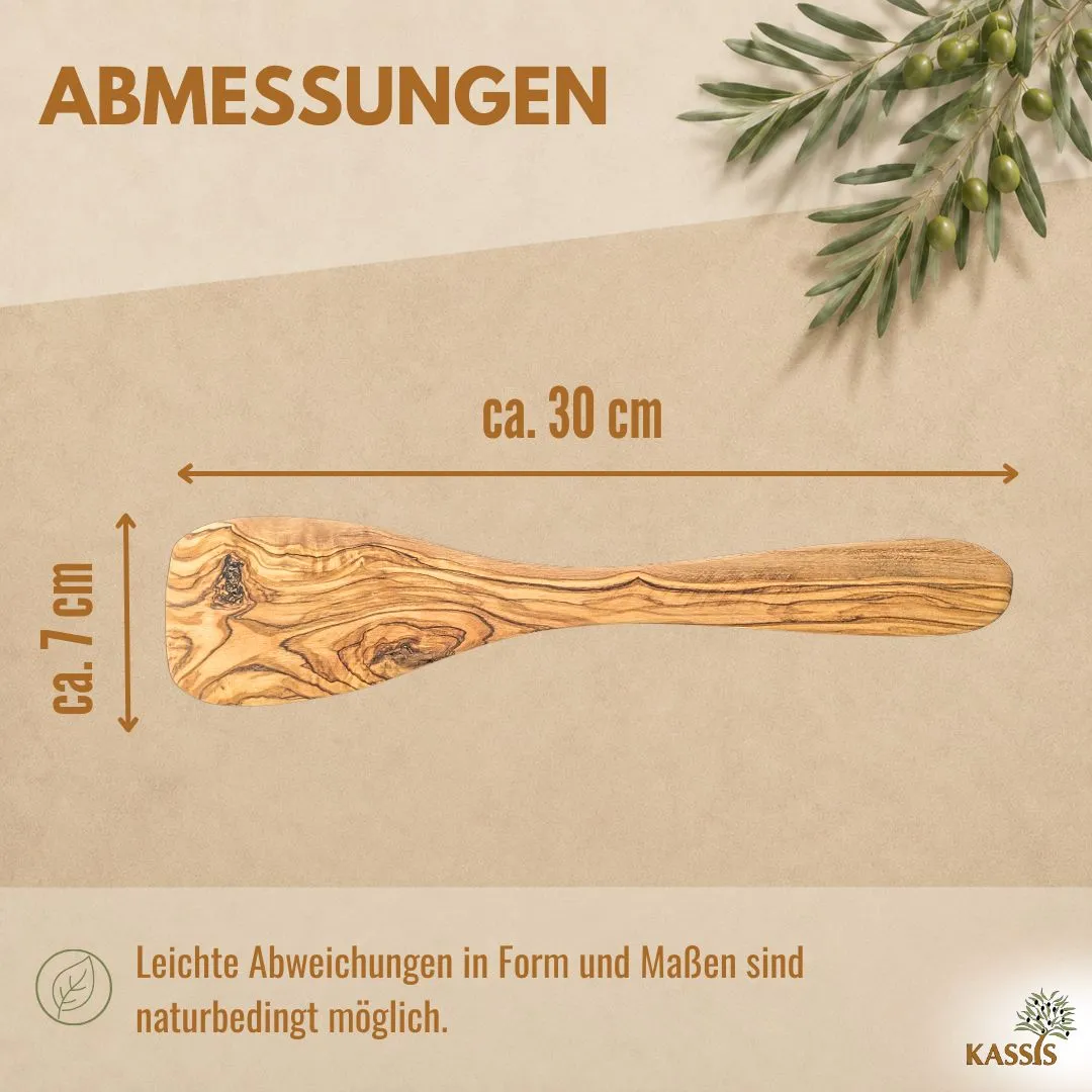 Kassis Geschenkartikel Bratwender aus Olivenholz für beschichtete Pfannen