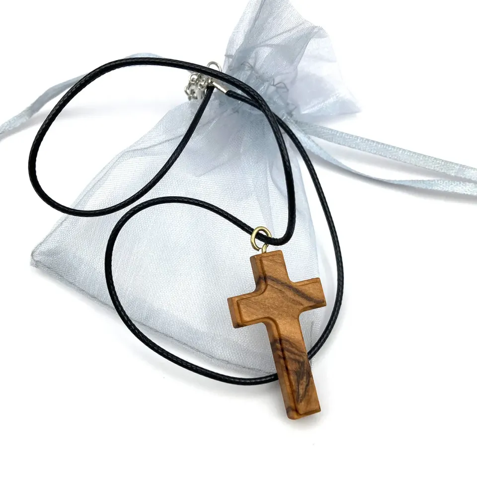 Scheichelbauer Olivenholz-Kreuz Halskette 42 cm