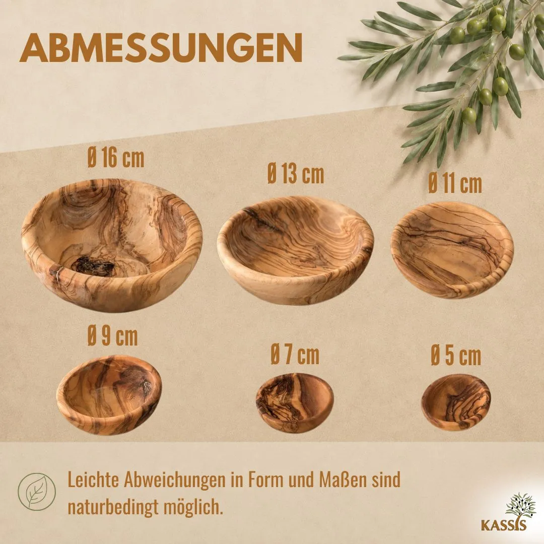 Kassis Geschenkartikel Schalenset Holzschalen Olivenholz stapelbar