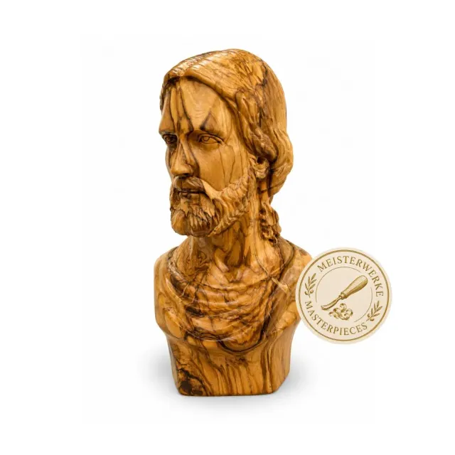 Kassis Geschenkartikel Jesus Portraitbüste 28 cm Olivenholz Statue