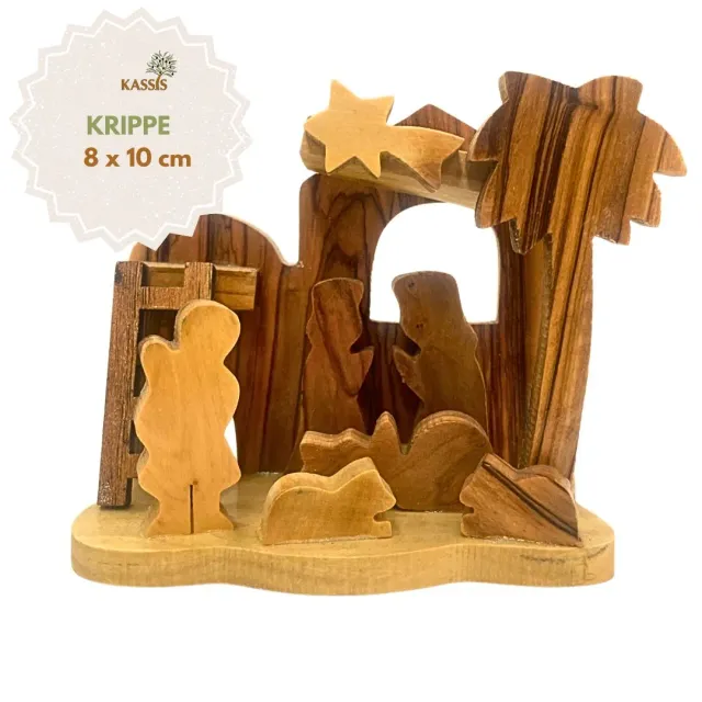 Kassis Krippe Olivenholz Weihnachtsdeko