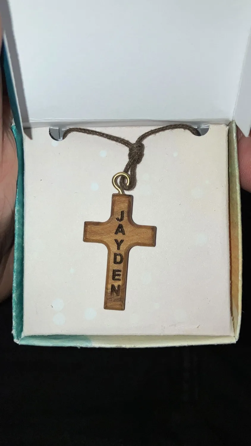 Scheichelbauer Olivenholz-Kreuz Halskette 42 cm