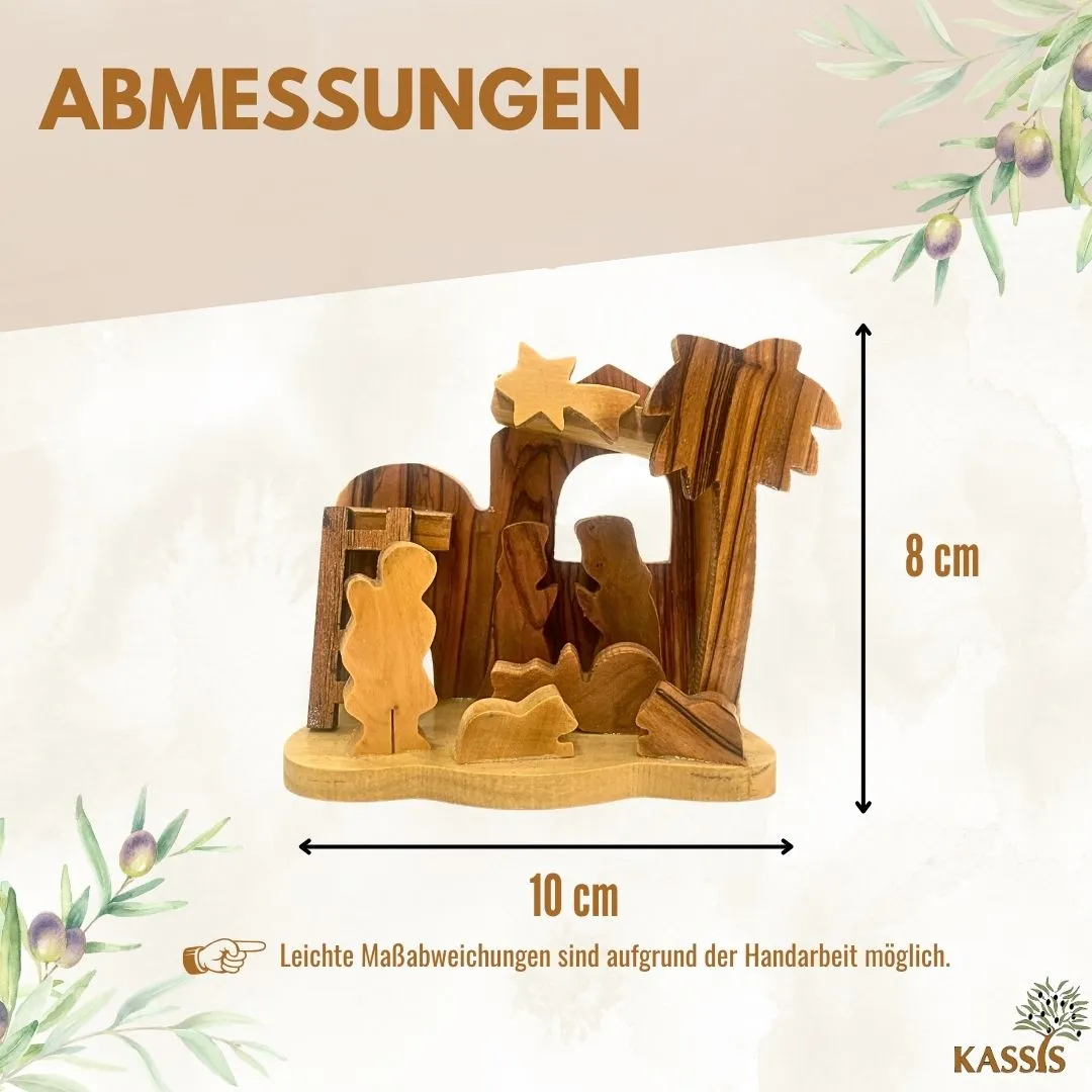 Kassis Krippe Olivenholz Weihnachtsdeko
