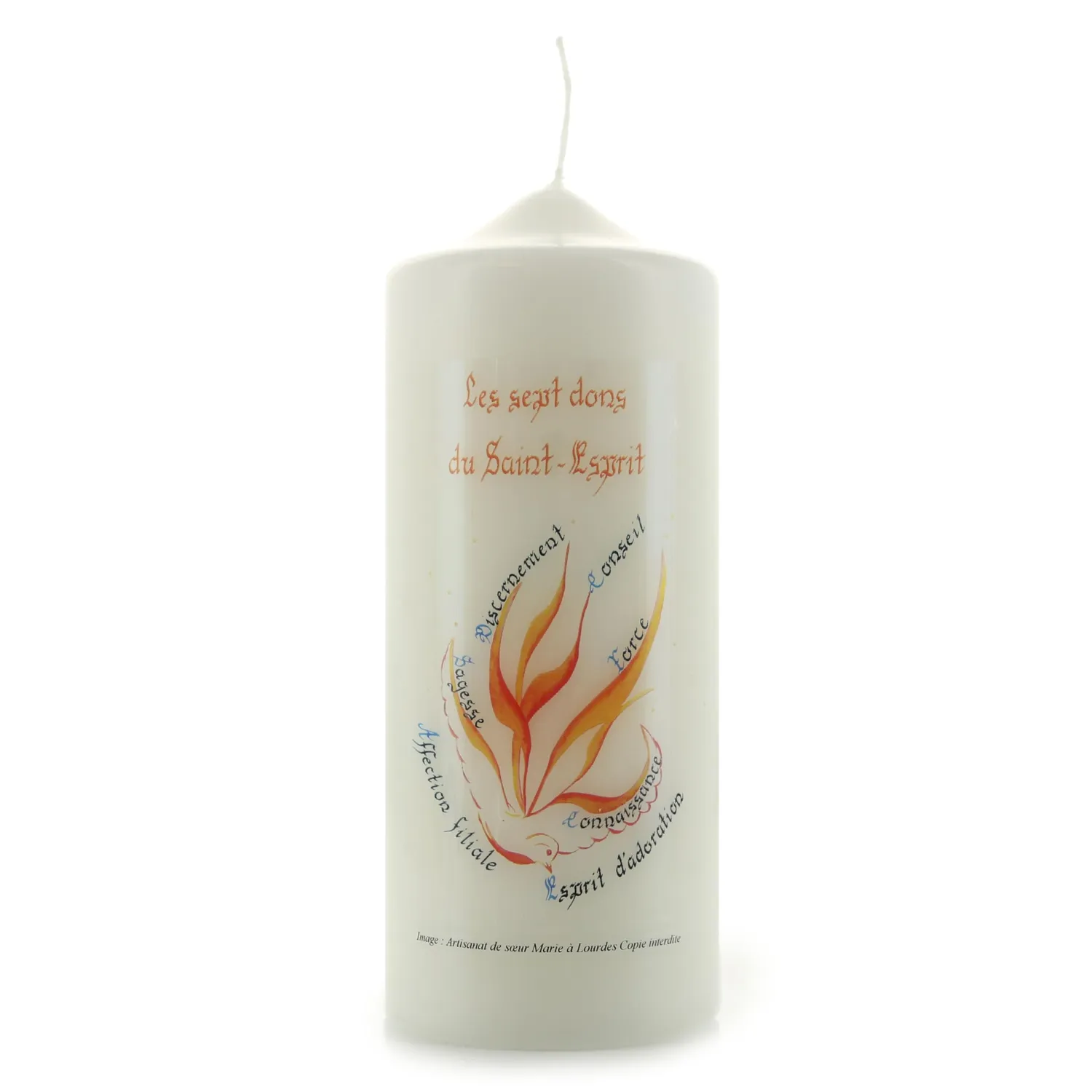 Palais du Rosaire Kerze weiß 15x6 cm religiöse Zitate