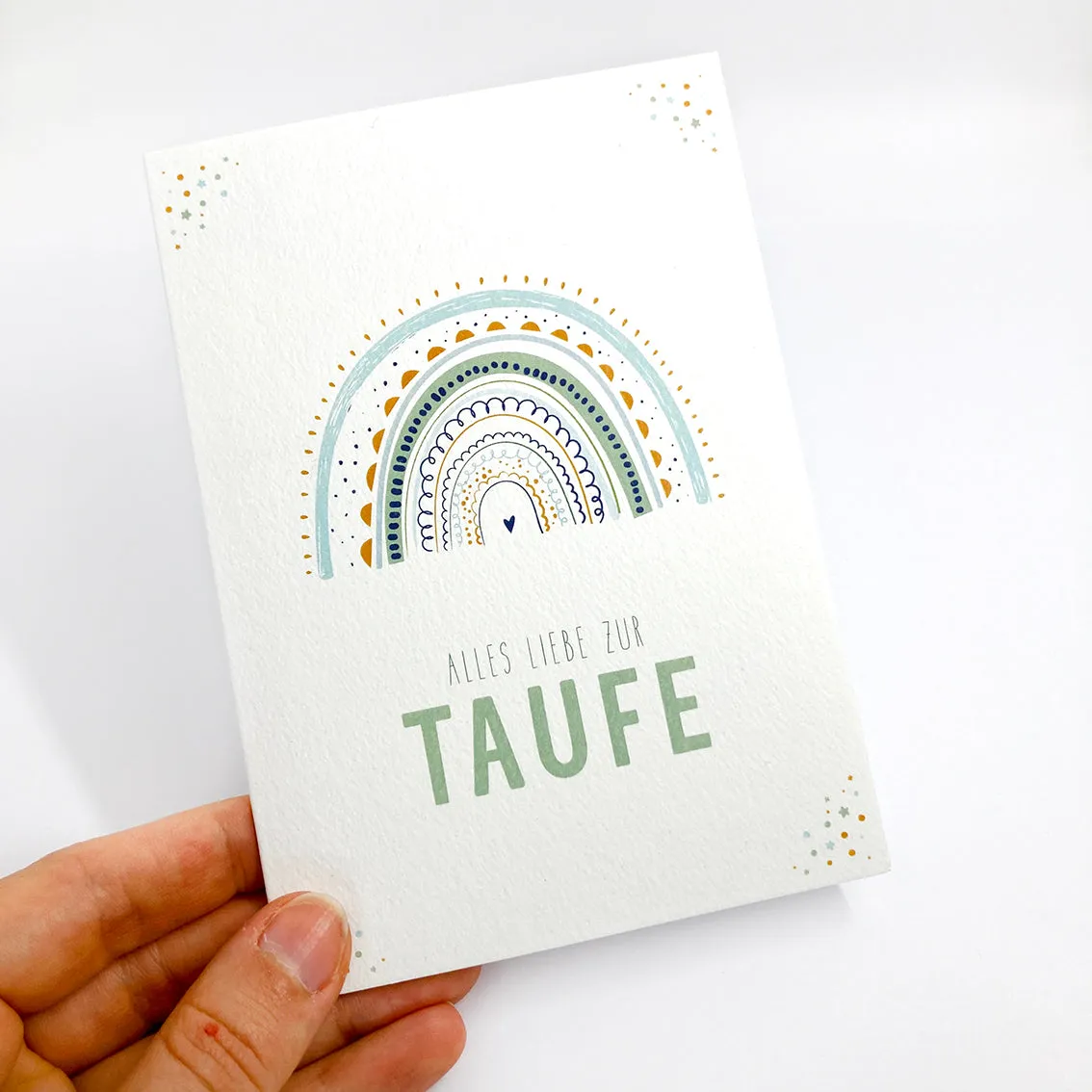 Rosenkranz-Shop Regenbogen Glückwunschkarte Taufe