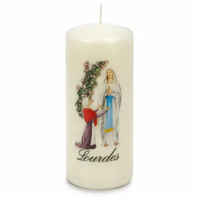 Palais du Rosaire Kerze Lourdes elfenbein 5x12 cm Naturduft