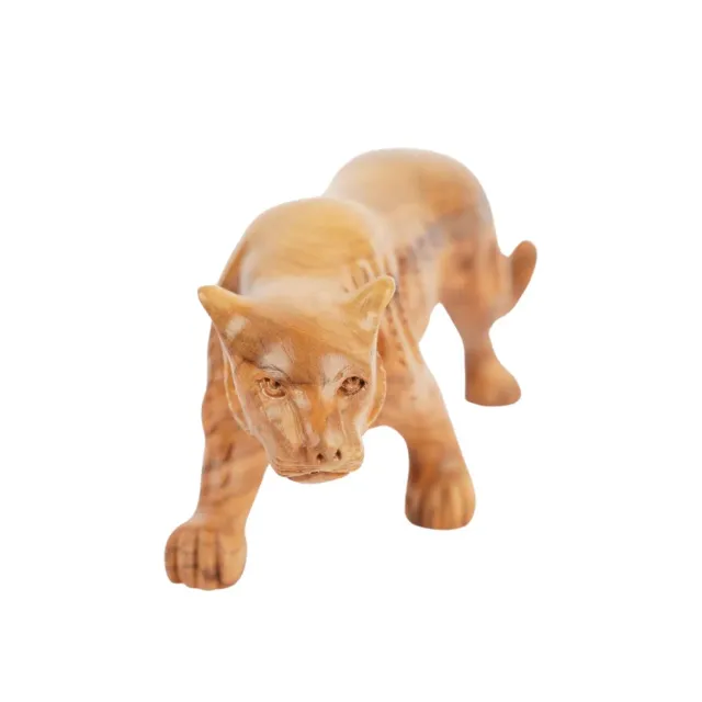 Kassis Puma Holzskulptur aus Olivenholz