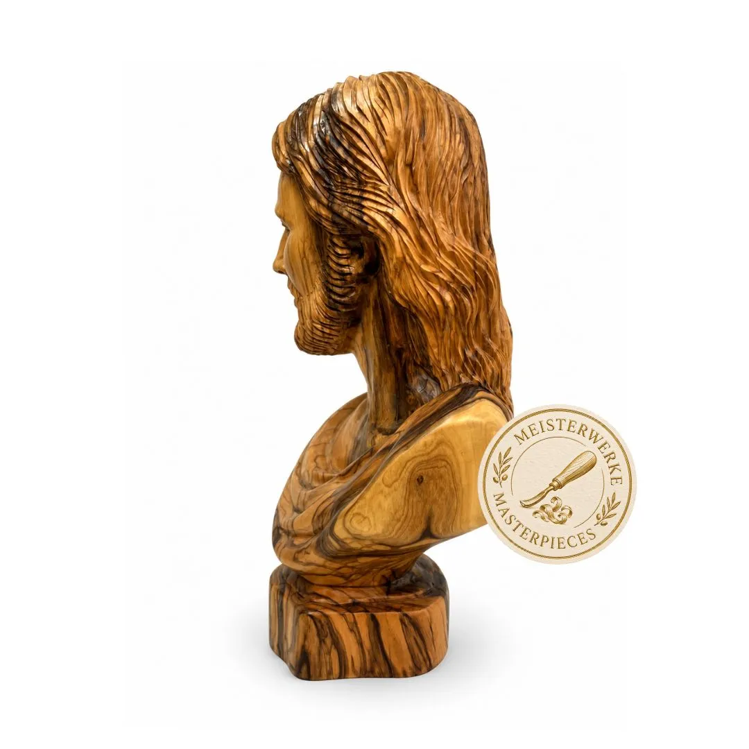 Kassis Jesus Christus Portrait Büste Olivenholz Skulptur
