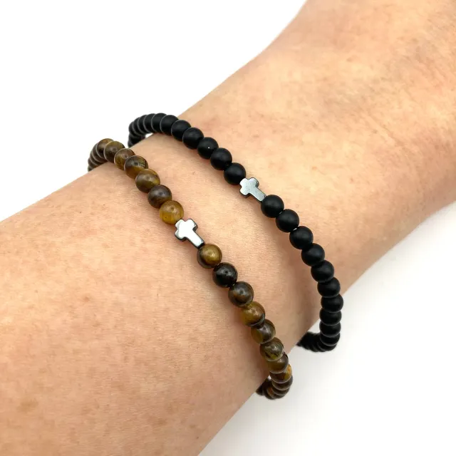 Scheichelbauer Armband Edelstein Hämatitkreuz 21 cm