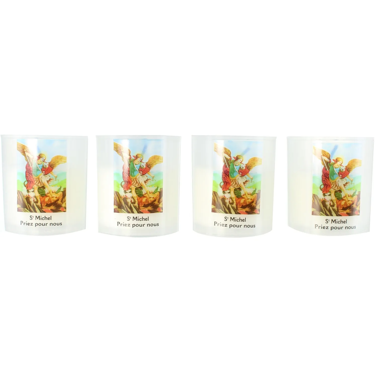 Palais du Rosaire St. Michael Kerzen 4er-Set 20 Stunden 6 cm Wachs