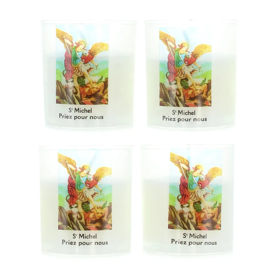 Palais du Rosaire St. Michael Kerzen 4er-Set 20 Stunden 6 cm Wachs