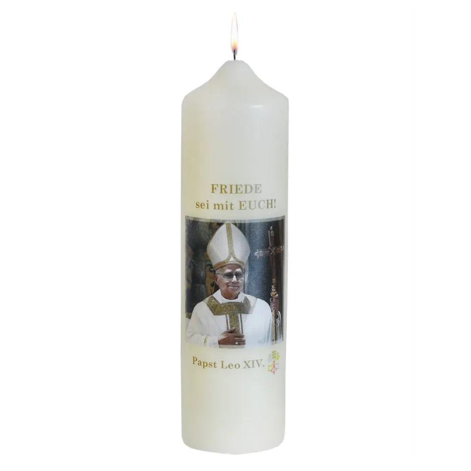 CERION PL 22 Fotokerze Papst Leo XIV. 215x60 mm