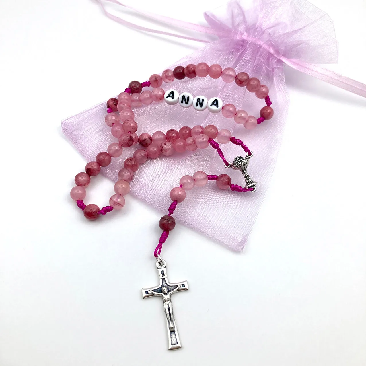 Scheichelbauer Edelstein Rosenkranz personalisierbar