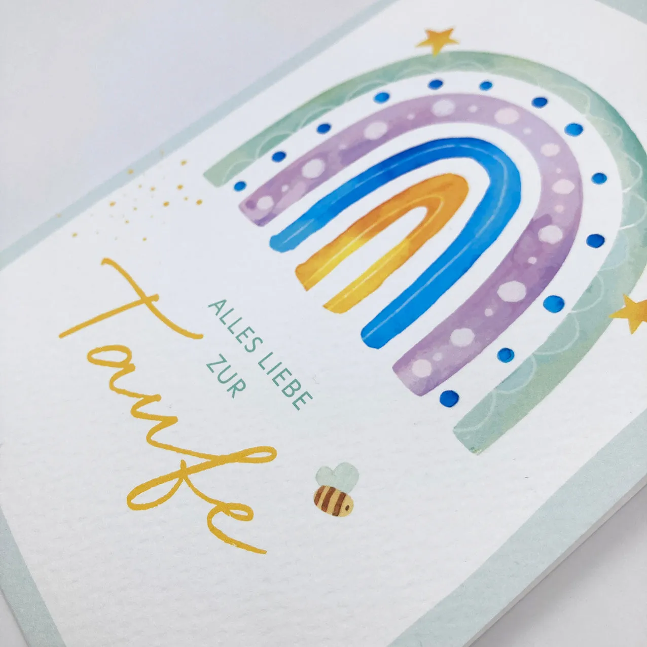 Rosenkranz-Shop Regenbogen Glückwunschkarte Taufe