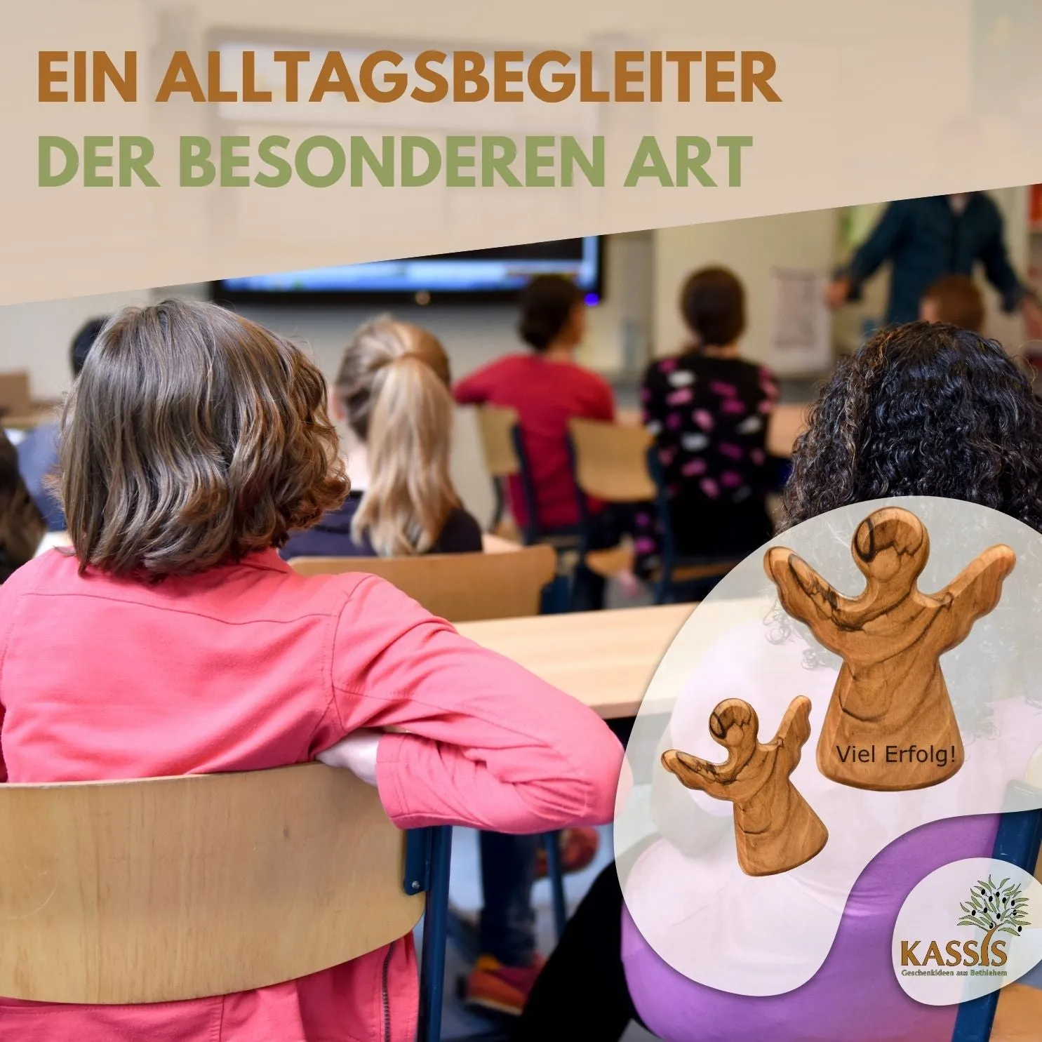 Kassis Schutzengel Handschmeichler Olivenholz 6 cm Zweite Wahl