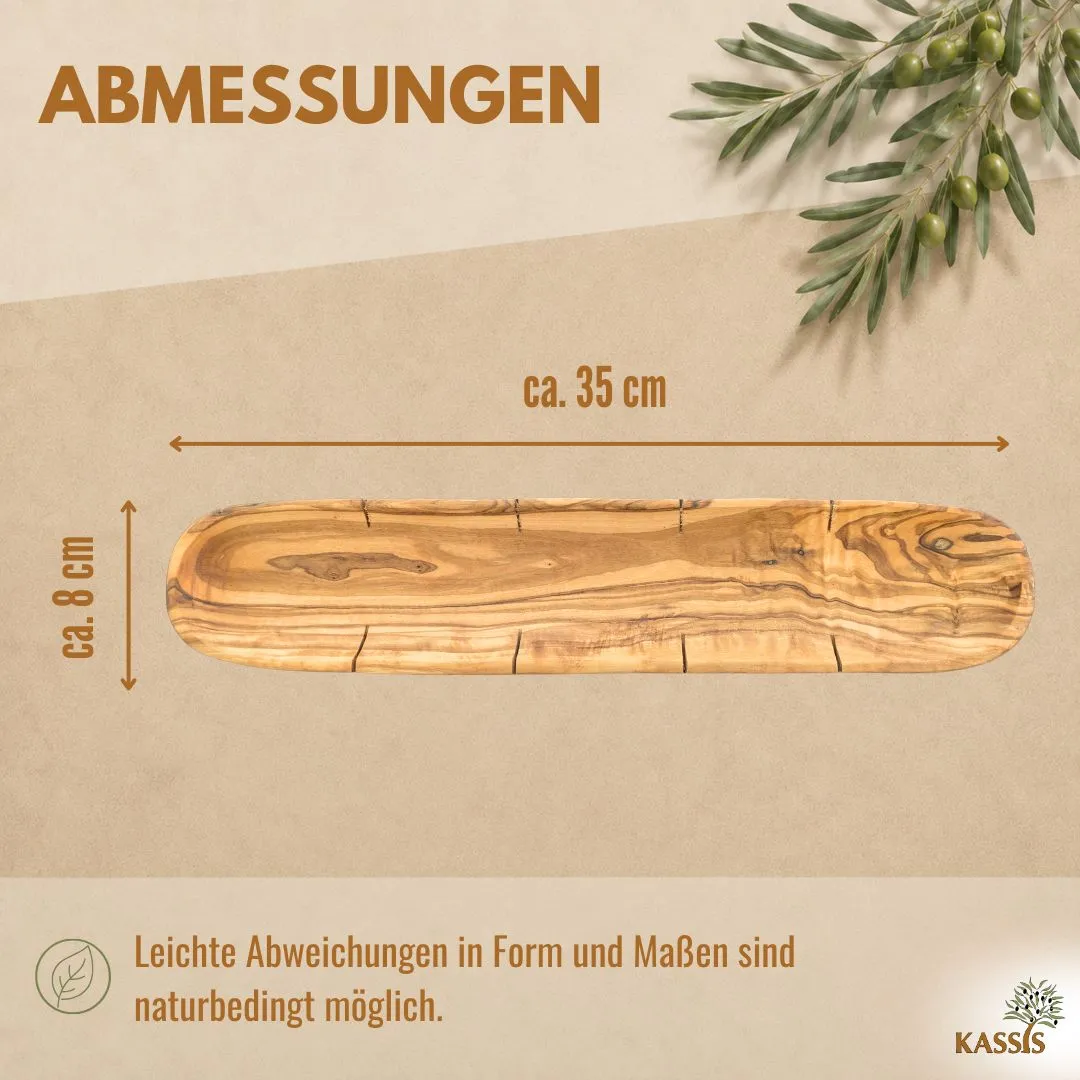 Kassis Baguettebrett Olivenholz Schneidebrett mit Einschnitten