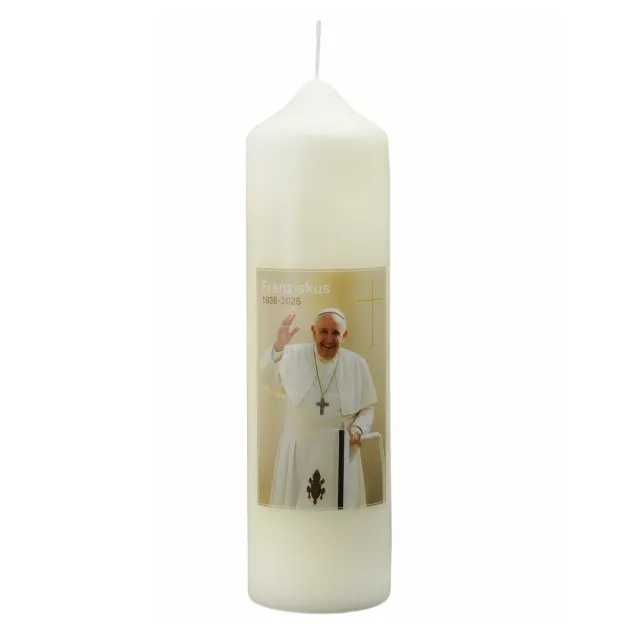 CERION In Memoriam Papst Franziskus PF 15 Fotokerze 215x60 mm