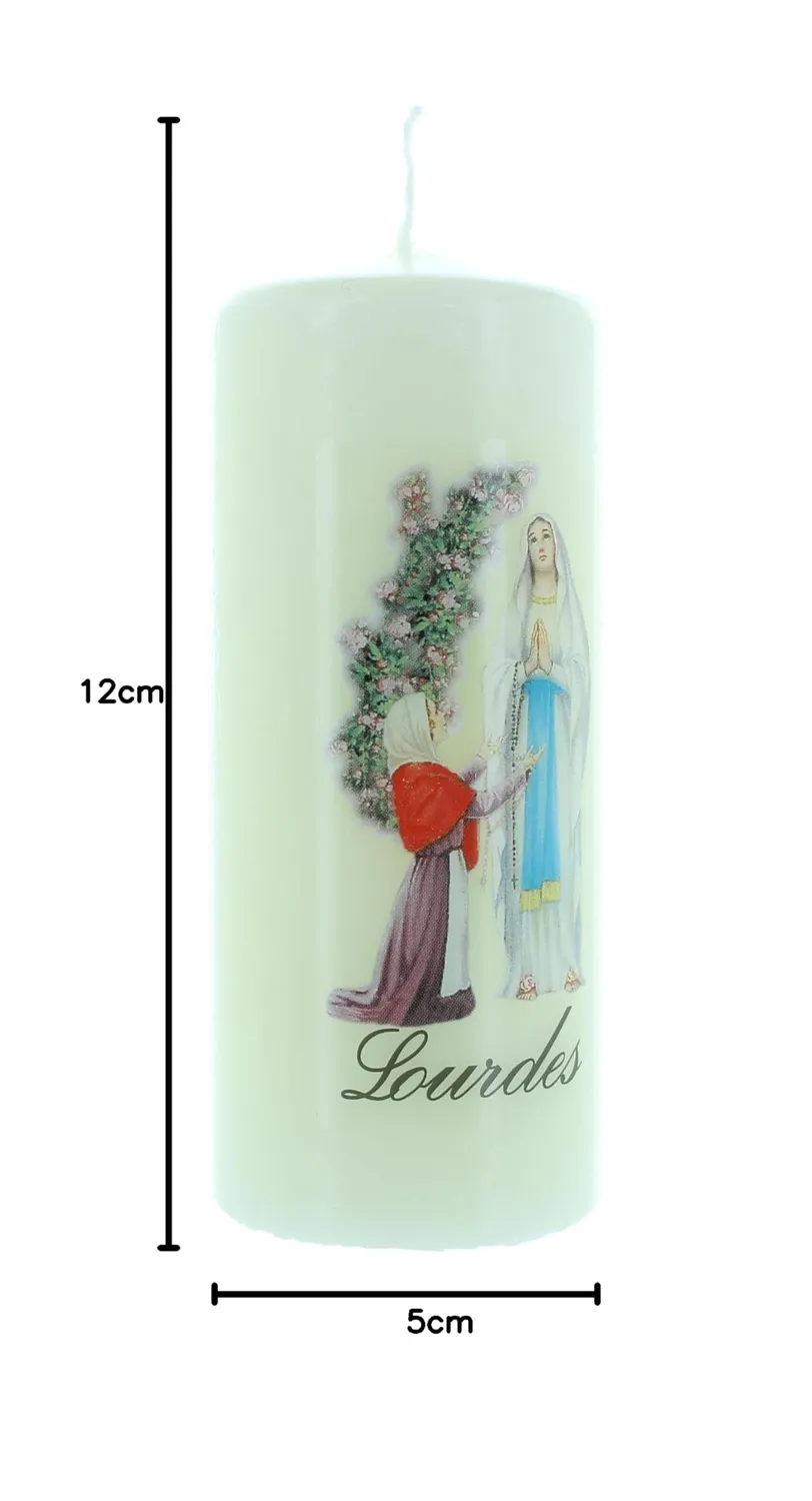 Palais du Rosaire Kerze Lourdes elfenbein 5x12 cm Naturduft