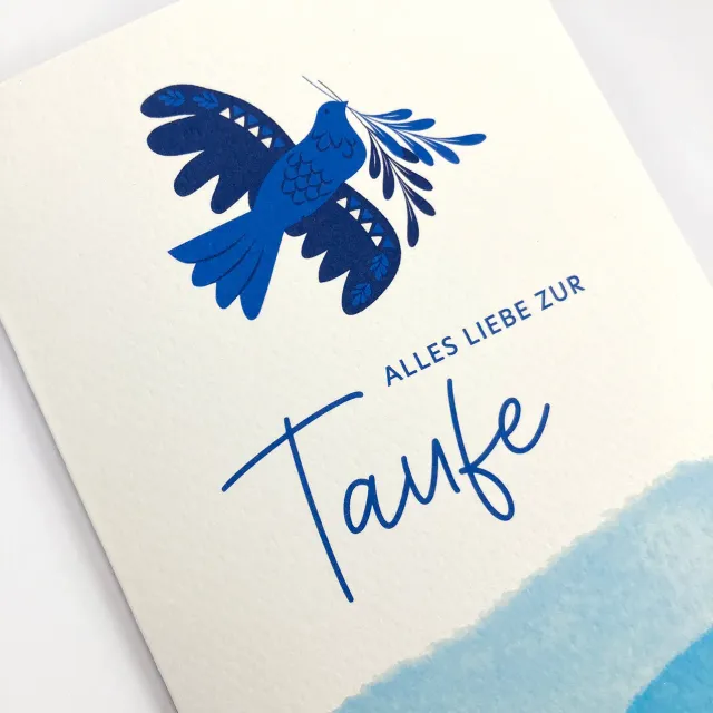 Scheichelbauer Glückwunschkarte Taufe Taube mit Kuvert
