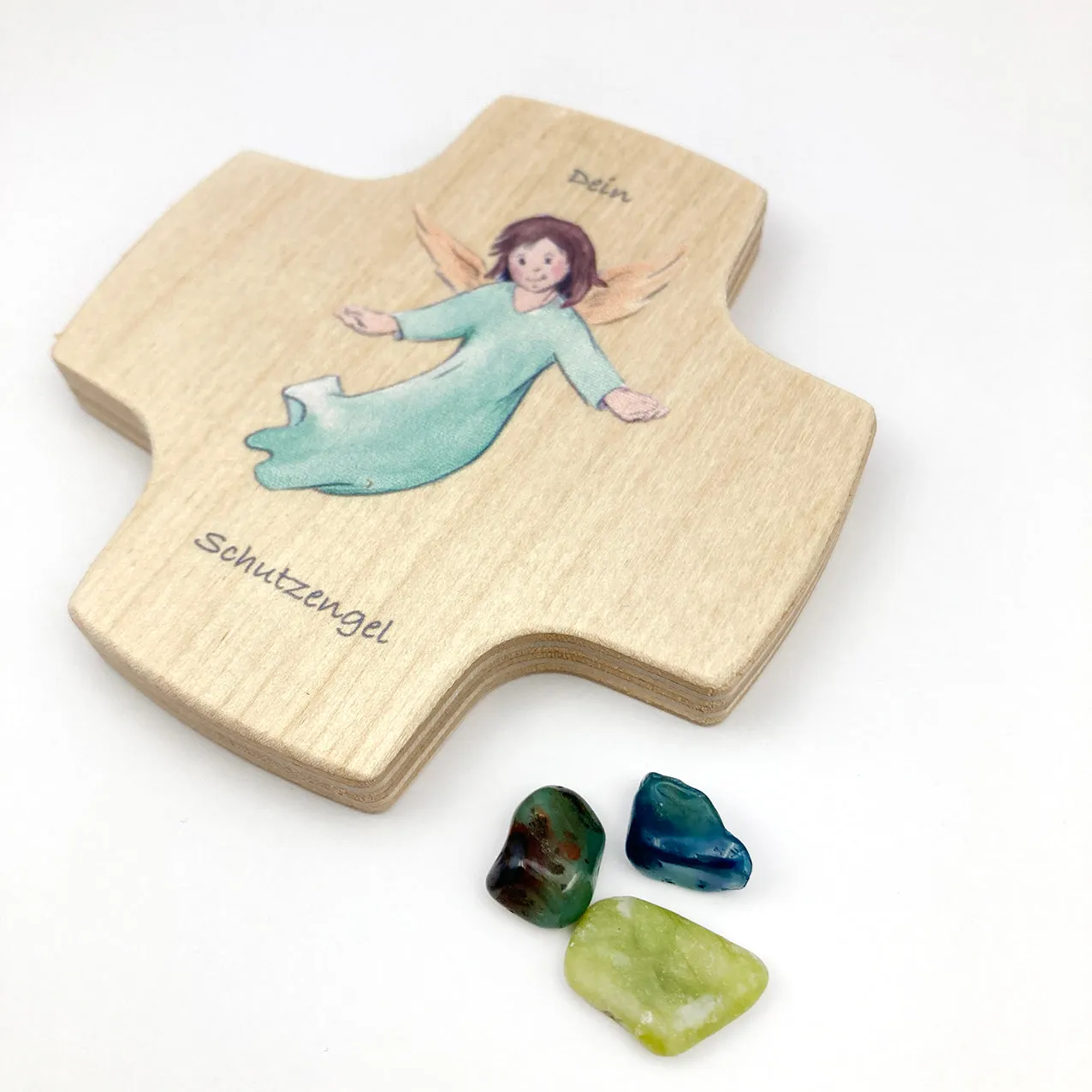 Rosenkranz-shop Dein Schutzengel Kinderkreuz Holz 9 cm