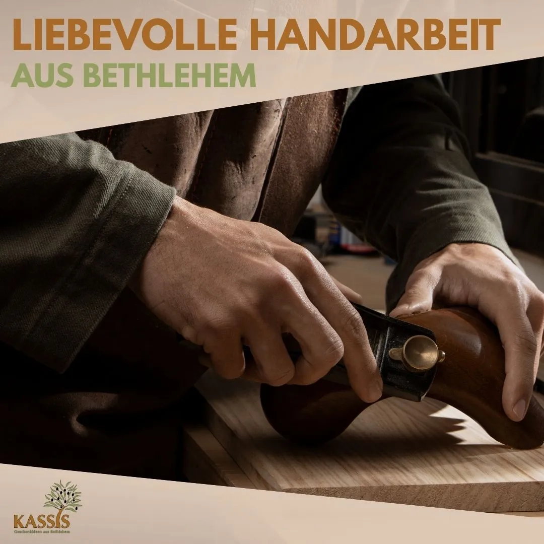 Kassis Herz Halskette Olivenholz 925 Silber 44 cm