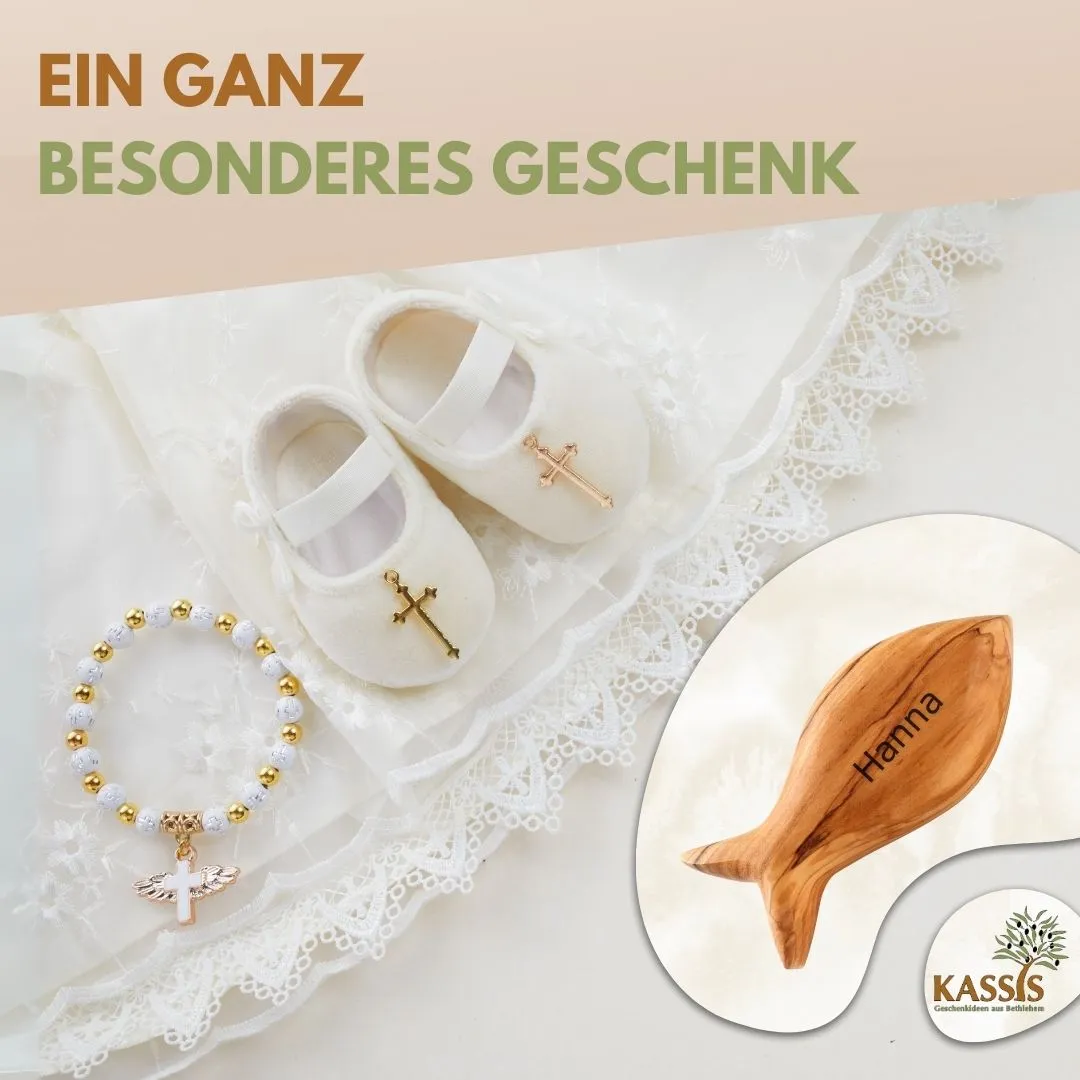 Kassis Geschenkartikel Fisch Handschmeichler Olivenholz 8cm