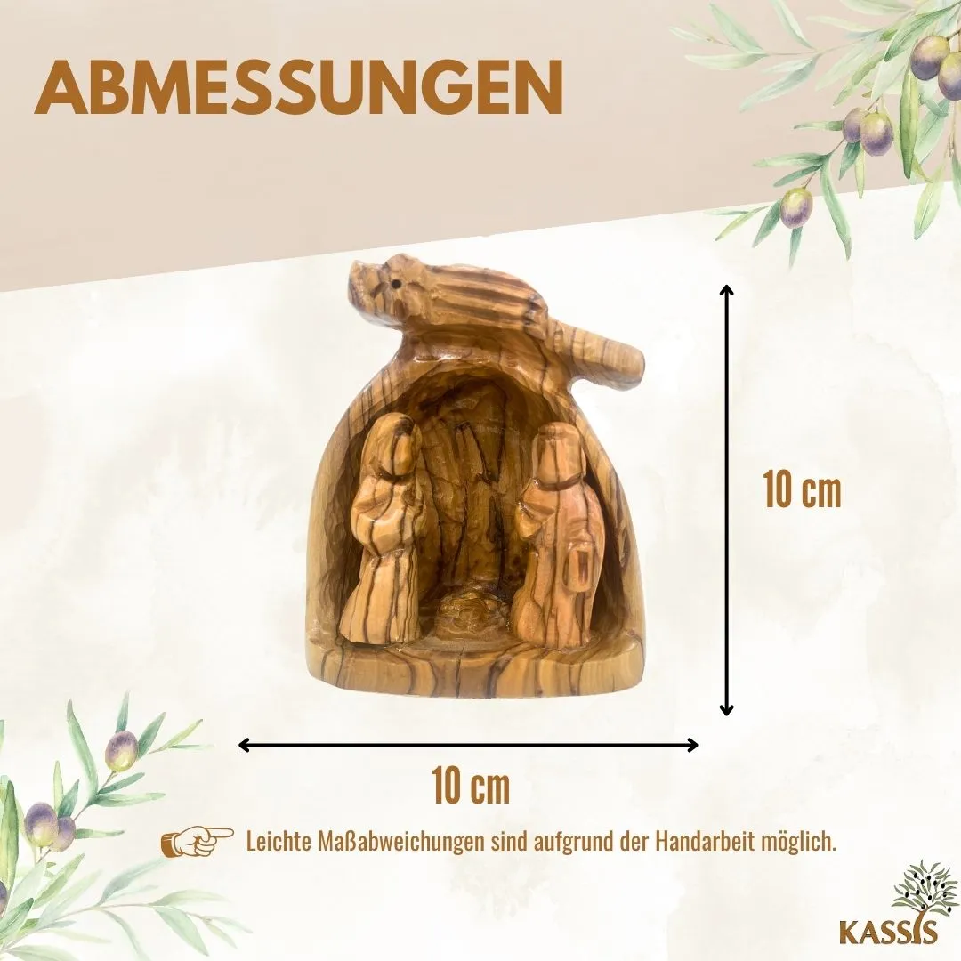 Kassis Geschenkartikel Weihnachtskrippe Olivenholz 10 cm