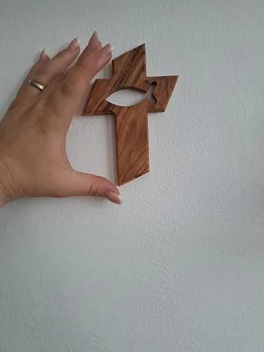 Kassis Geschenkartikel Kreuz Wandkreuz Olivenholz 13 cm