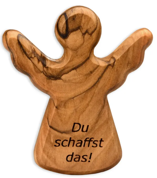 Kassis Geschenkartikel Schutzengel Handschmeichler Olivenholz 6cm