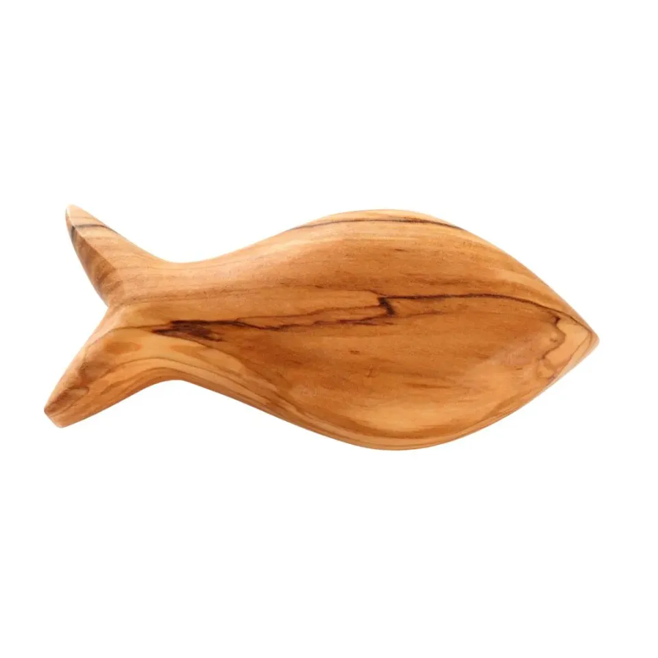Kassis Geschenkartikel Fisch Handschmeichler Olivenholz 8cm