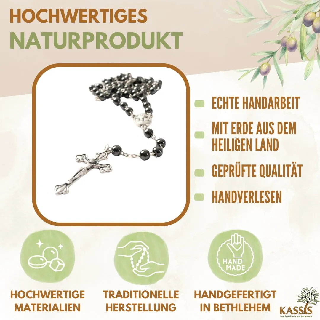 Kassis Geschenkartikel Rosenkranz Hämatitperlen 42 cm Gebetskette