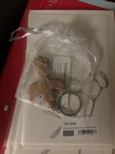 Kassis Geschenkartikel Schlüsselanhänger Kreuz Engel Olivenholz