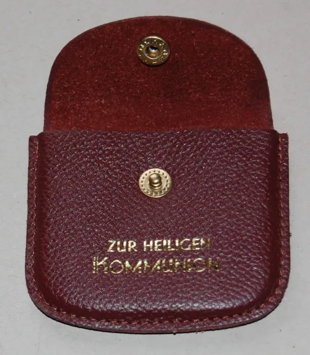 KVN Rosenkranz Etui Echtleder weinrot Zur Kommunion