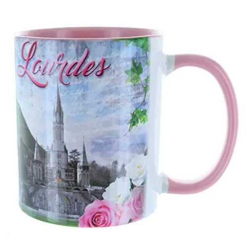 Palais du Rosaire Tasse Lourdes Keramik innen bunt Heiligtum