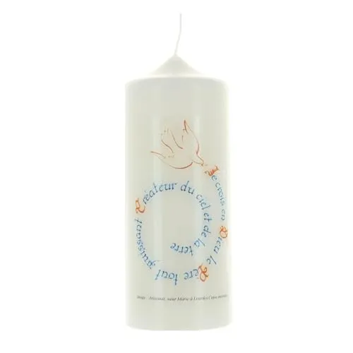 Palais du Rosaire Kerze weiß 15x6 cm religiöse Zitate